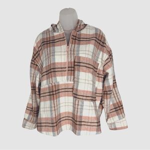 Ashley by 26 International Outwear Wool Pink Flannel Pullover